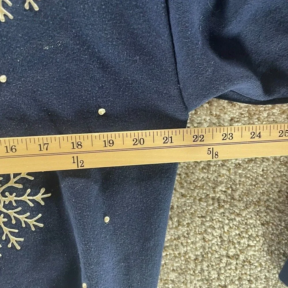 Vintage‎ Snowflake Sweatshirt Womens Medium Blue Pullover Jerzees Made In USA